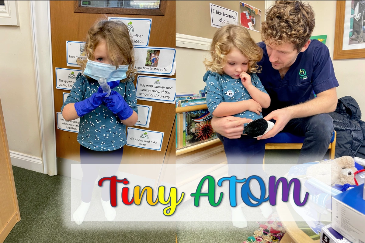 Dr Davies at Stoke Hill Nursery School with Ava (3)